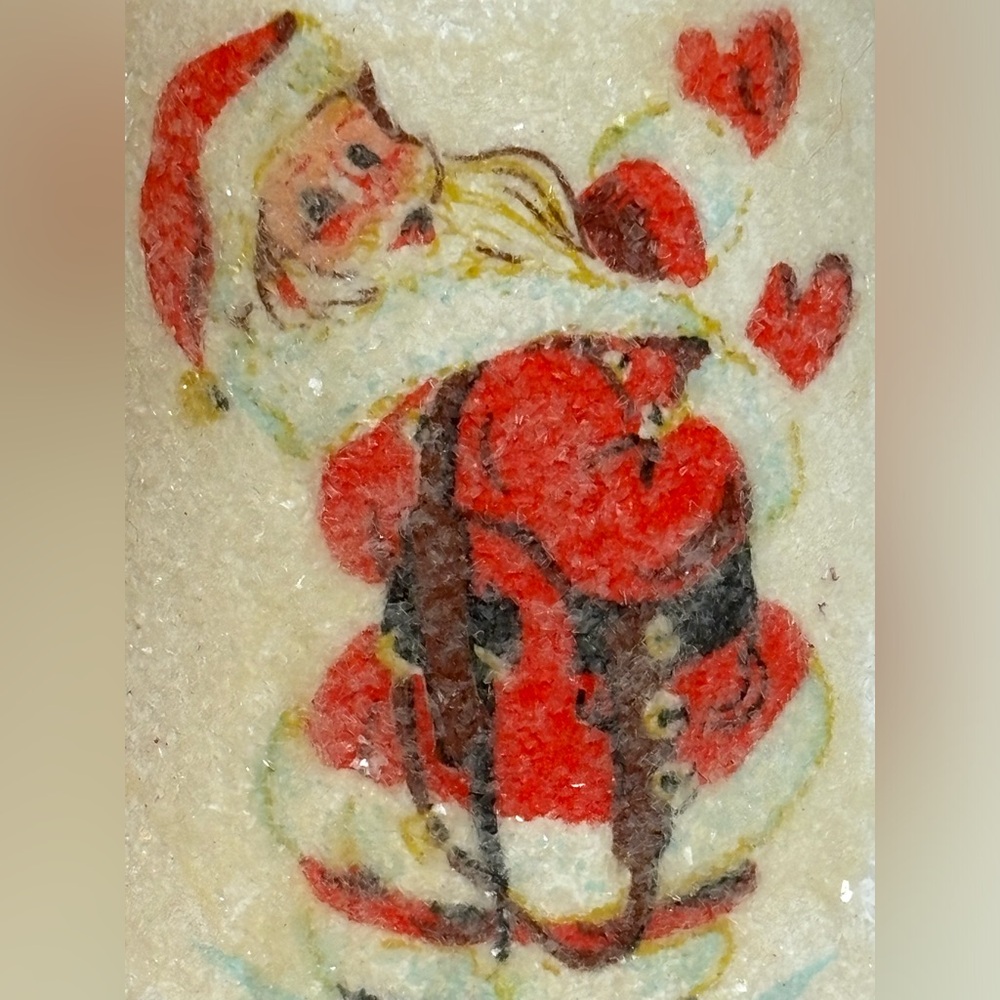 Vintage Santa glittery bell happy holidays Christmas - Picture 6 of 9